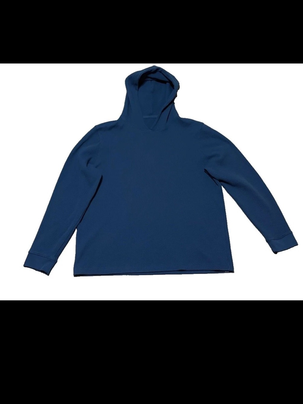 Lululemon Hoodie Waffle Knit Thermal Pullover Size XL blue